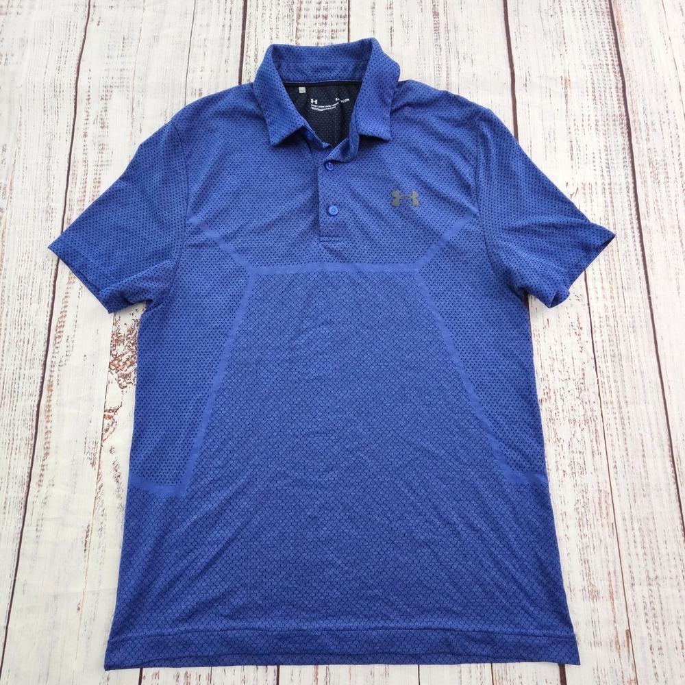 Under Armour Loose Blue Short Sleeve Performance Polo Shirt Men's S‎